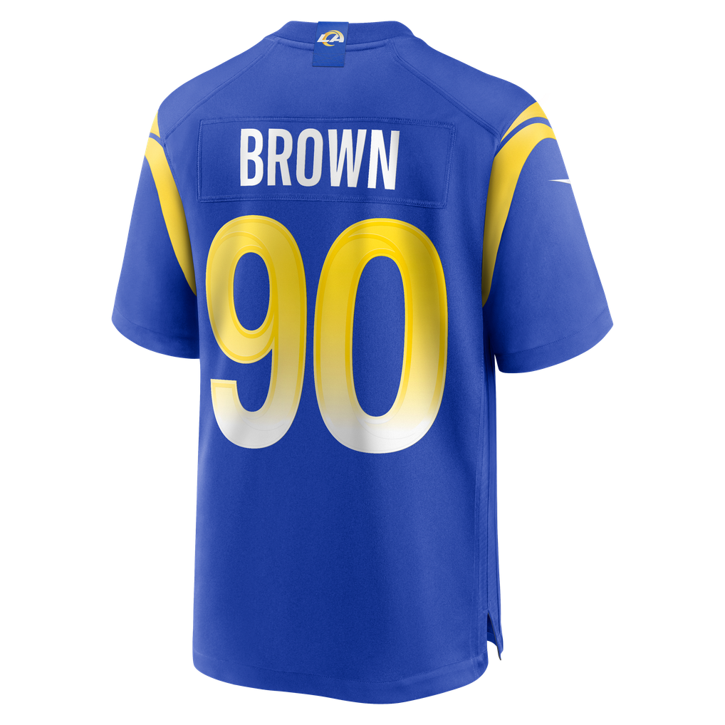 Men's Los Angeles Rams Earnest Brown IV Nike  Royal Team Game Jersey - Image 4