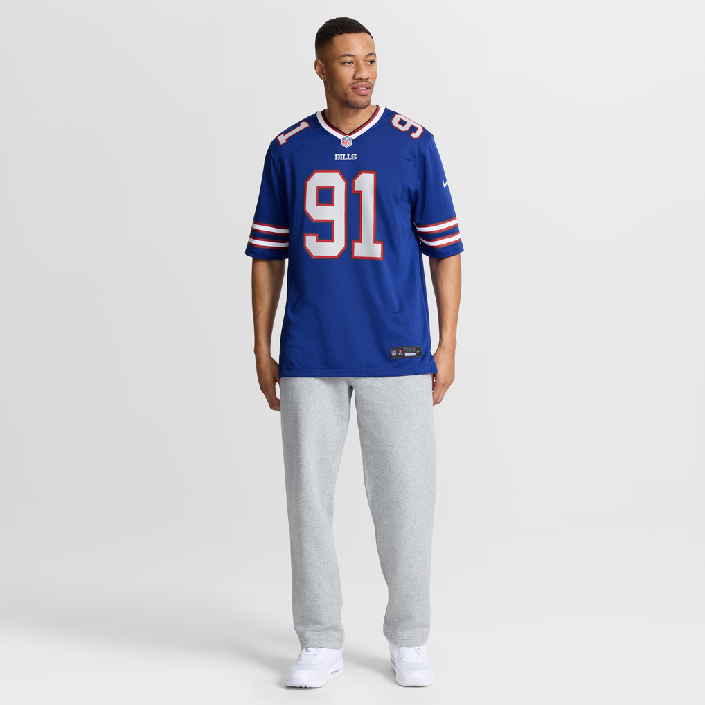 Men's Buffalo Bills Ed Oliver Nike Royal Team Game Player Jersey - Image 8
