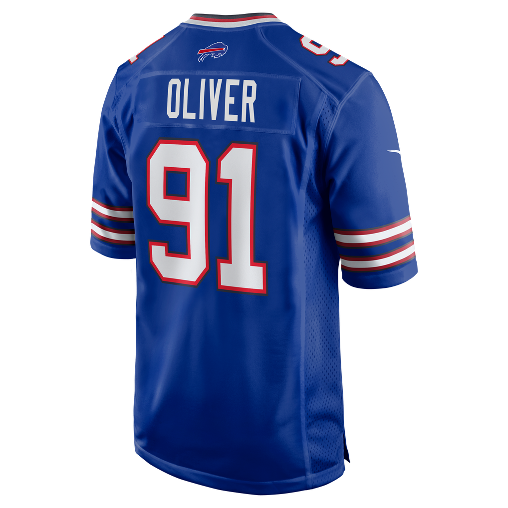 Men's Buffalo Bills Ed Oliver Nike Royal Team Game Player Jersey - Image 4