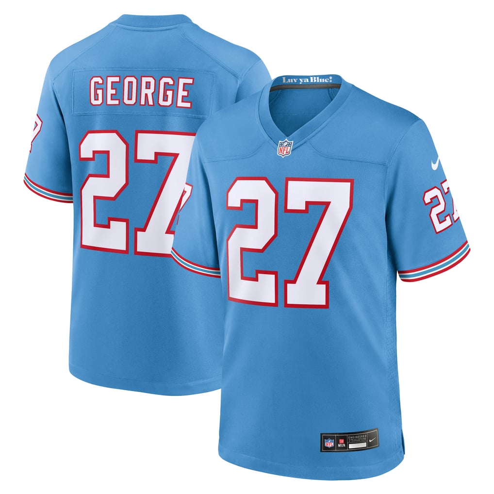 Men's Tennessee Titans Eddie George Nike Light Blue Retired Player Alternate Game Jersey - Image 2