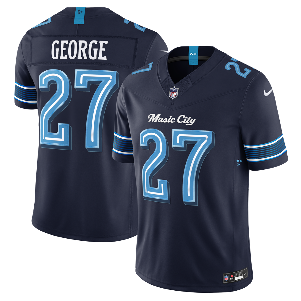 Men's Tennessee Titans Eddie George Nike Navy 2026 Rivalries Collection Stitched Limited Jersey - Image 1