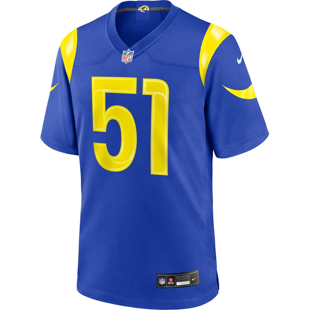 Men's Los Angeles Rams Eddie Walls III Nike Royal Game Jersey - Image 3