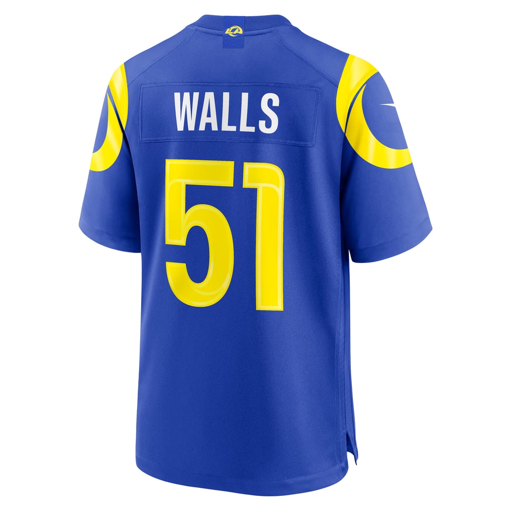 Men's Los Angeles Rams Eddie Walls III Nike Royal Game Jersey - Image 4