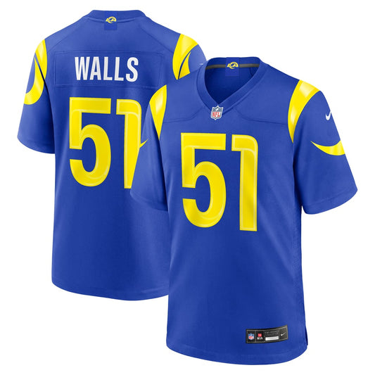 Men's Los Angeles Rams Eddie Walls III Nike Royal Game Jersey - Image 1