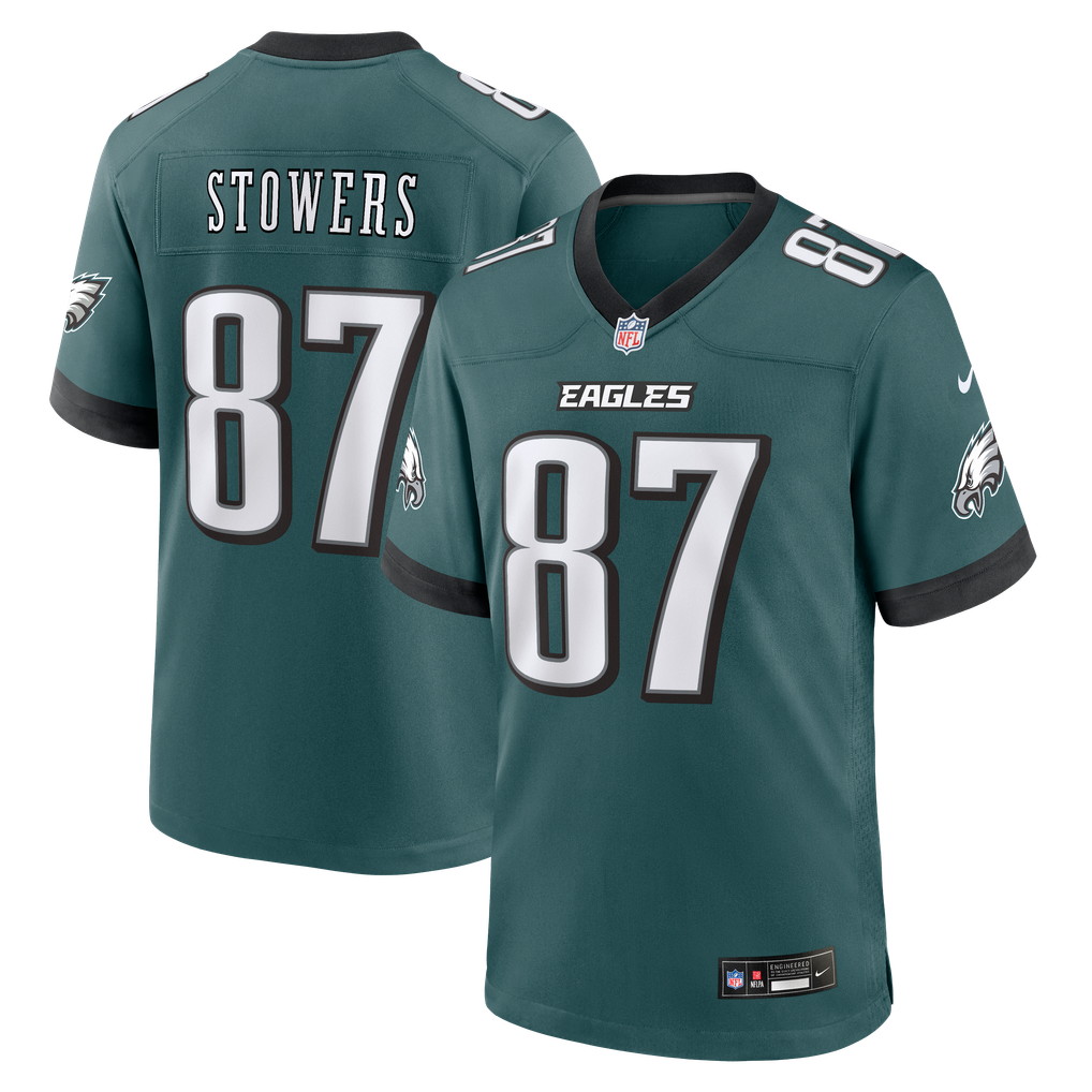 Men's Philadelphia Eagles Eli Stowers Nike Midnight Green Team Game Jersey - Image 1