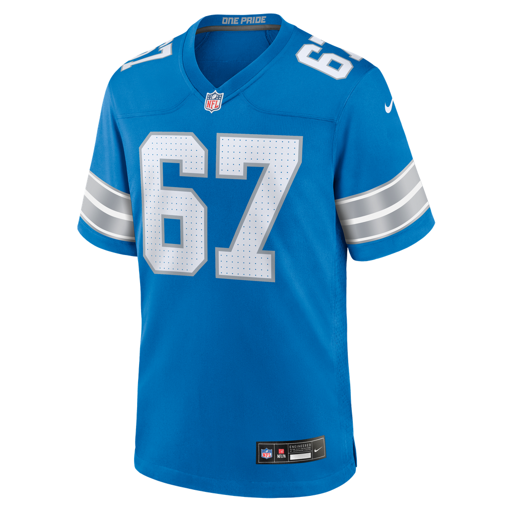 Men's Detroit Lions Elijah Klein Nike Blue Team Game Jersey - Image 5
