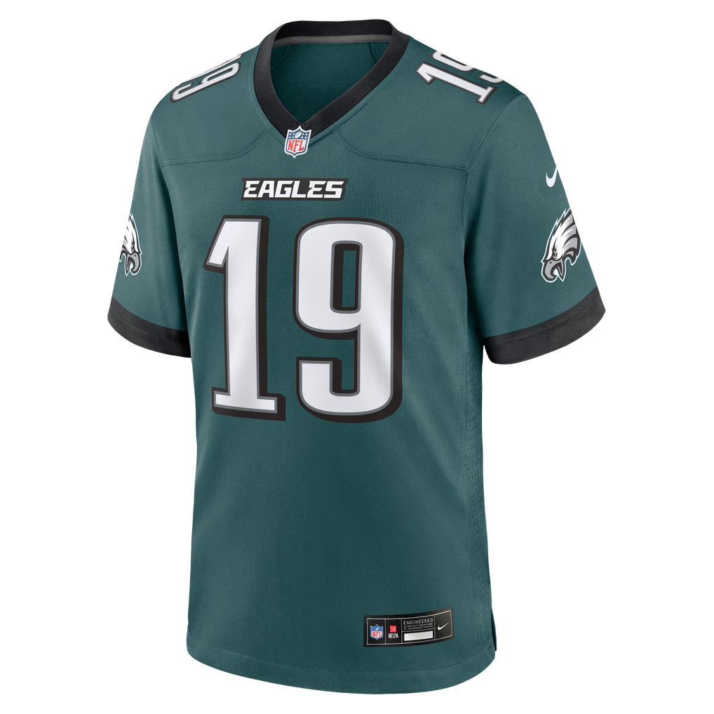 Men's Philadelphia Eagles Elijah Moore Nike Midnight Green Team Game Jersey - Image 3
