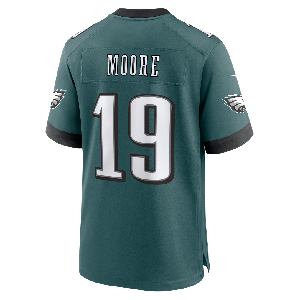 Men's Philadelphia Eagles Elijah Moore Nike Midnight Green Team Game Jersey - Image 4