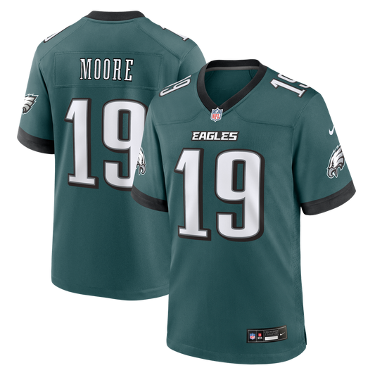 Men's Philadelphia Eagles Elijah Moore Nike Midnight Green Team Game Jersey - Image 1