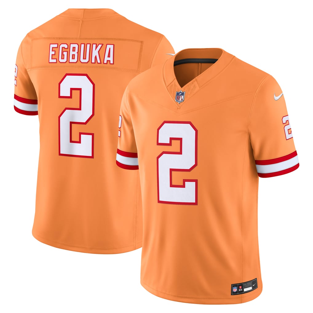 Men's Tampa Bay Buccaneers Emeka Egbuka Nike Creamsicle Alternate Vapor F.U.S.E. Stitched Limited Jersey - Image 2