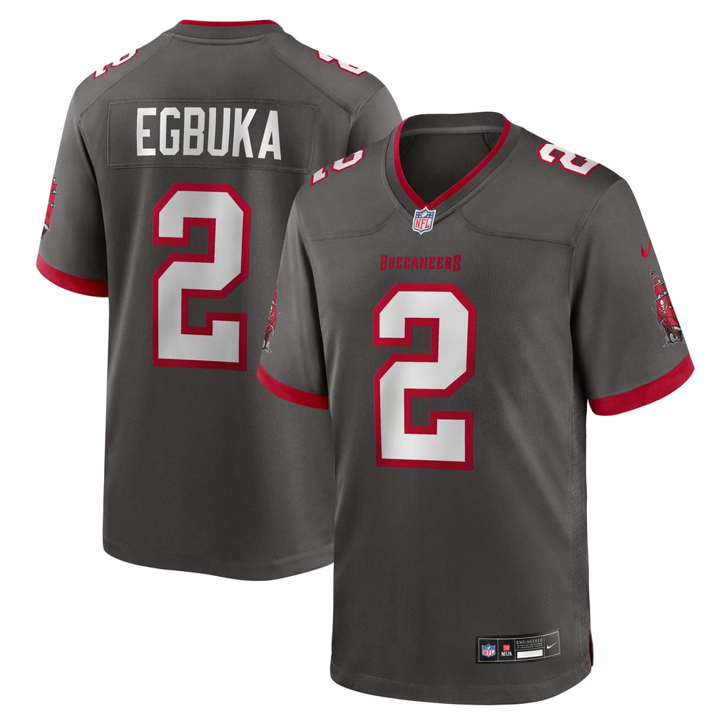 Men's Tampa Bay Buccaneers Emeka Egbuka Nike Pewter Alternate Game Player Jersey - Image 2