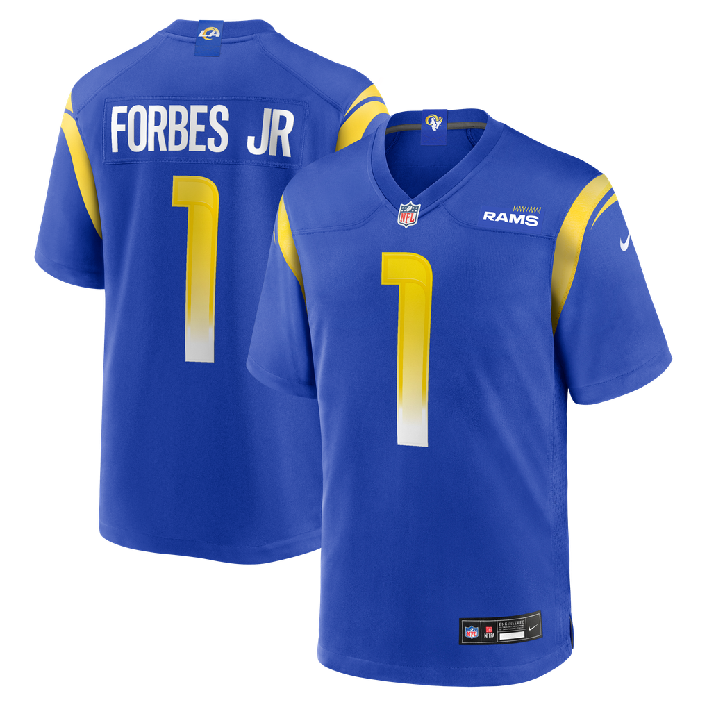 Men's Los Angeles Rams Emmanuel Forbes Jr. Nike  Royal Team Game Jersey - Image 2