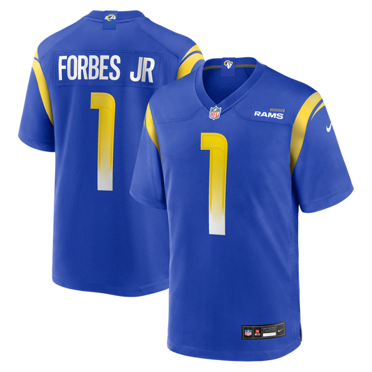 Men's Los Angeles Rams Emmanuel Forbes Jr. Nike  Royal Team Game Jersey - Image 1