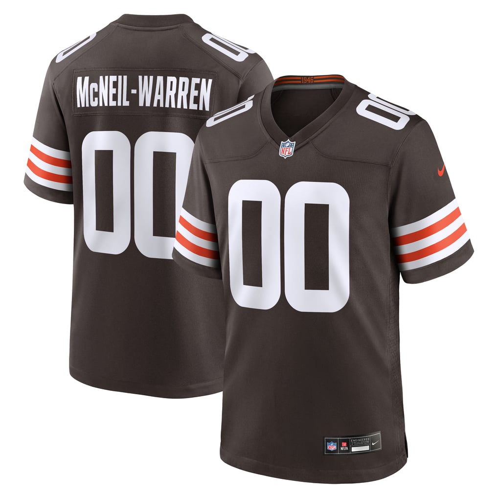 Men's Cleveland Browns Emmanuel McNeil-Warren Nike Brown Game Jersey - Image 2