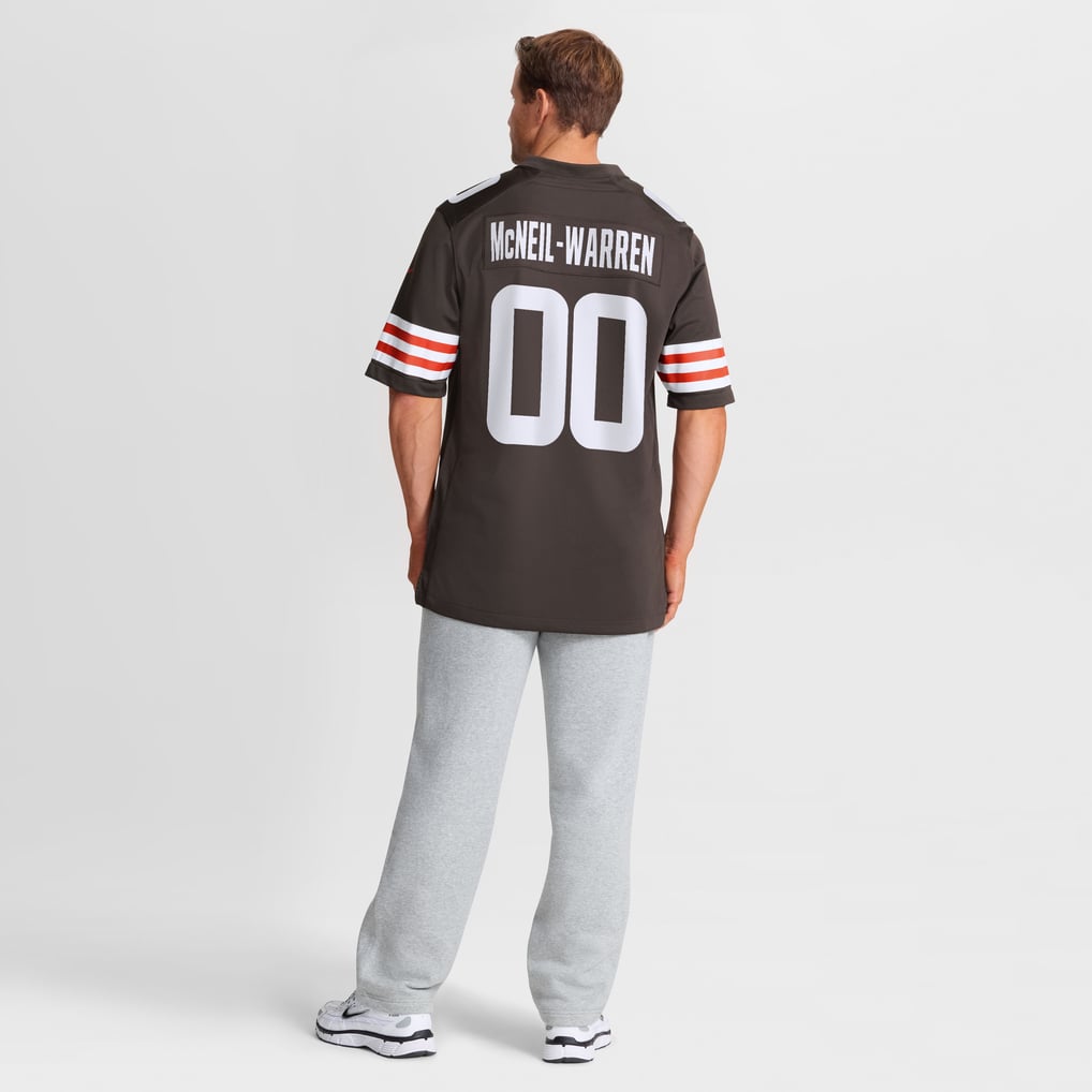 Men's Cleveland Browns Emmanuel McNeil-Warren Nike Brown Game Jersey - Image 6