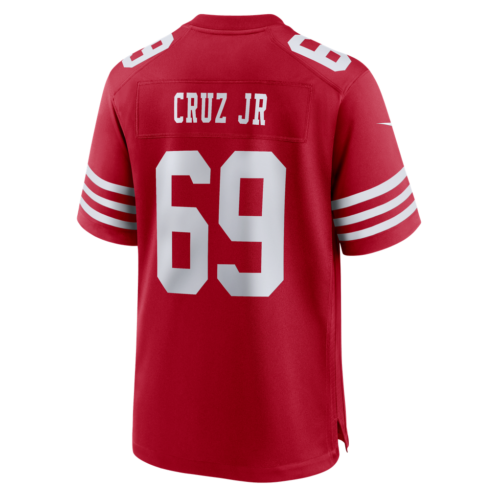 Men's San Francisco 49ers Enrique Cruz Jr. Nike Scarlet Team Game Jersey - Image 6