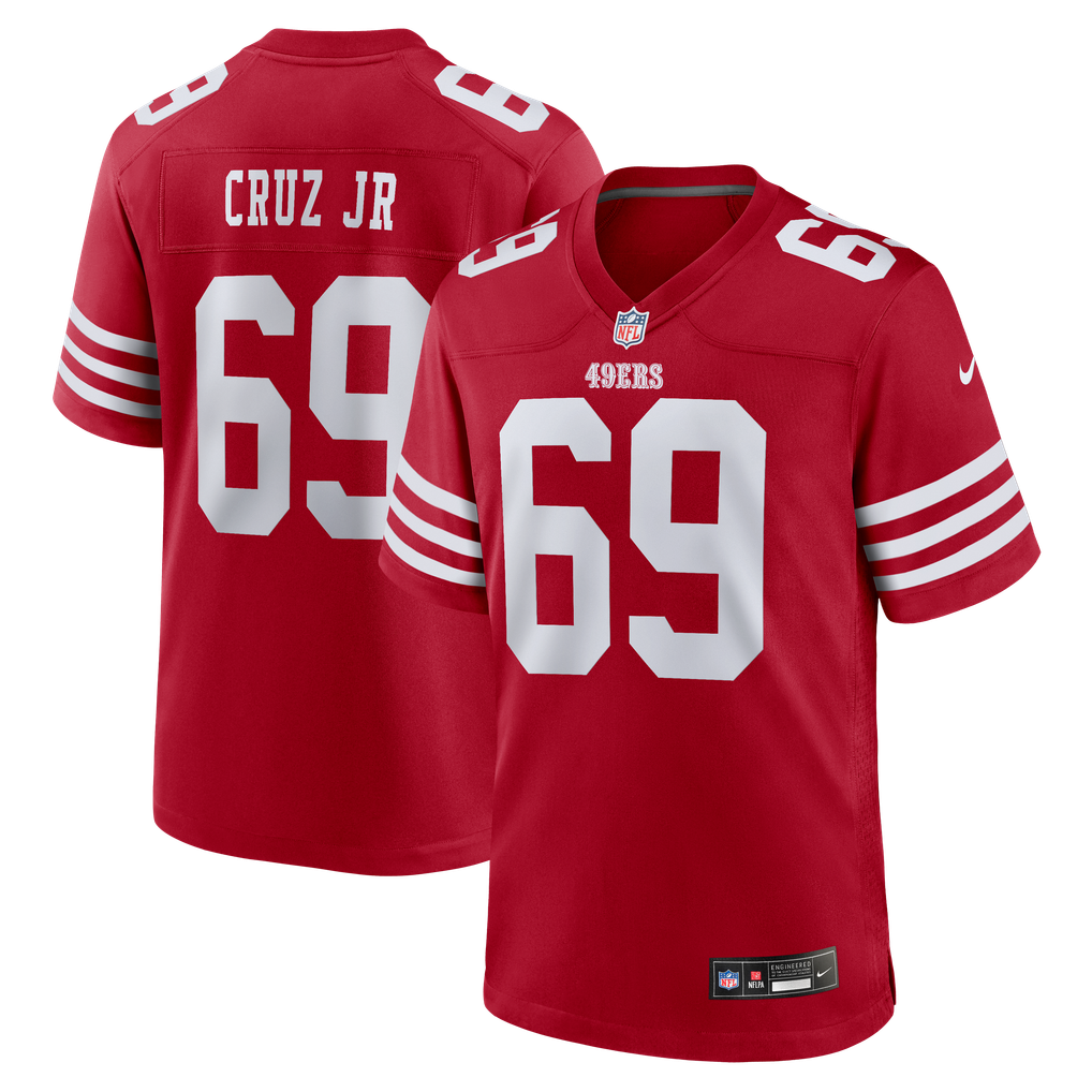 Men's San Francisco 49ers Enrique Cruz Jr. Nike Scarlet Team Game Jersey - Image 1