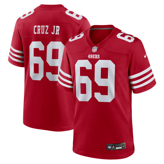 Men's San Francisco 49ers Enrique Cruz Jr. Nike Scarlet Team Game Jersey - Image 1