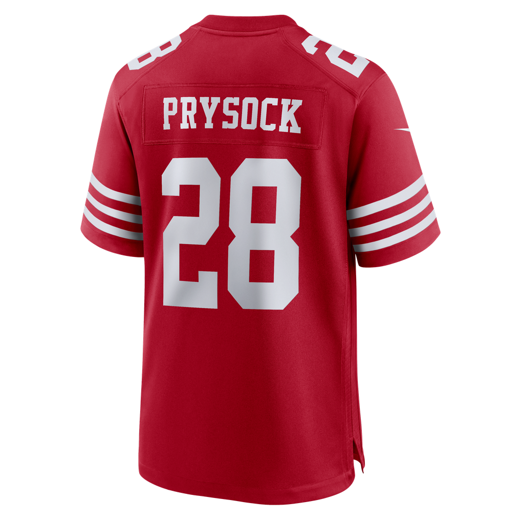 Men's San Francisco 49ers Ephesians Prysock Nike Scarlet Team Game Jersey - Image 6