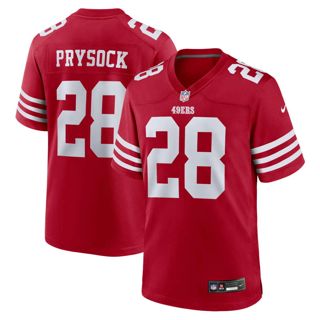 Men's San Francisco 49ers Ephesians Prysock Nike Scarlet Team Game Jersey - Image 1