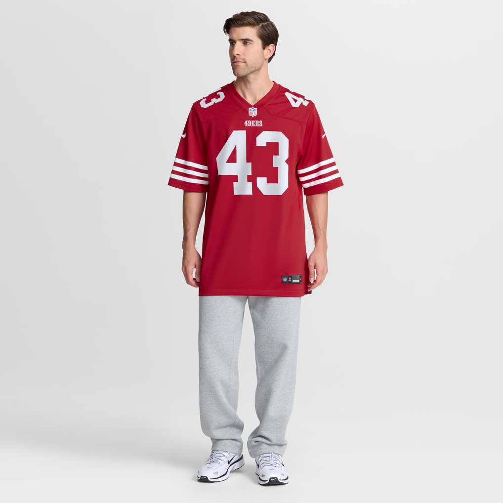 Men's San Francisco 49ers Eric Kendricks Nike  Scarlet Team Game Jersey - Image 8