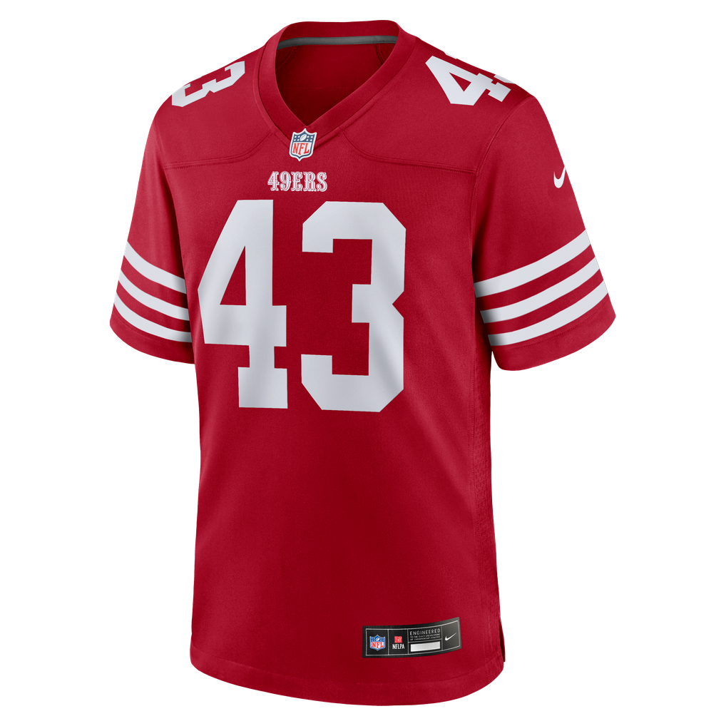 Men's San Francisco 49ers Eric Kendricks Nike  Scarlet Team Game Jersey - Image 3