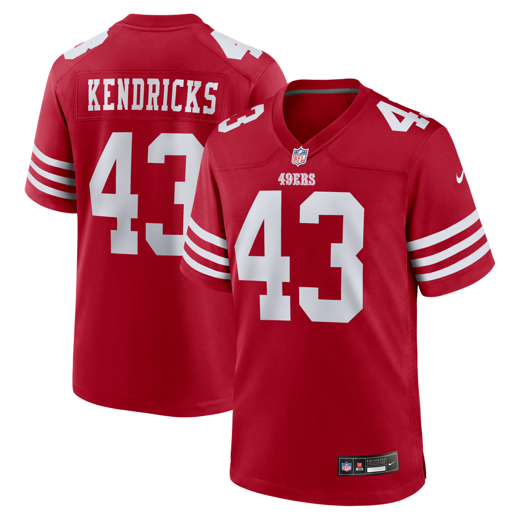 Men's San Francisco 49ers Eric Kendricks Nike  Scarlet Team Game Jersey - Image 1