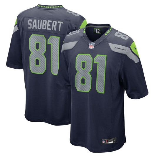 Men's Seattle Seahawks Eric Saubert Nike  College Navy Team Game Jersey - Image 1