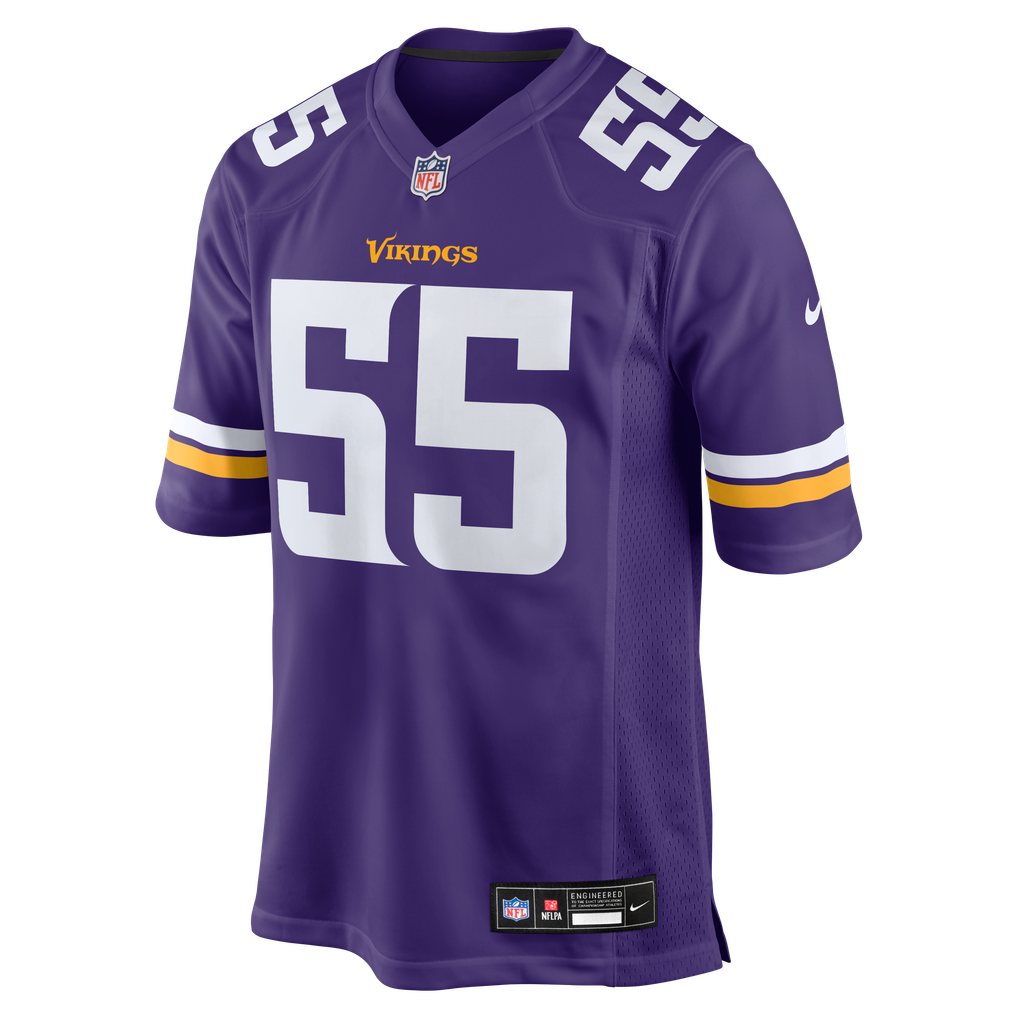 Men's Minnesota Vikings Eric Wilson Nike  Purple Team Game Jersey - Image 3