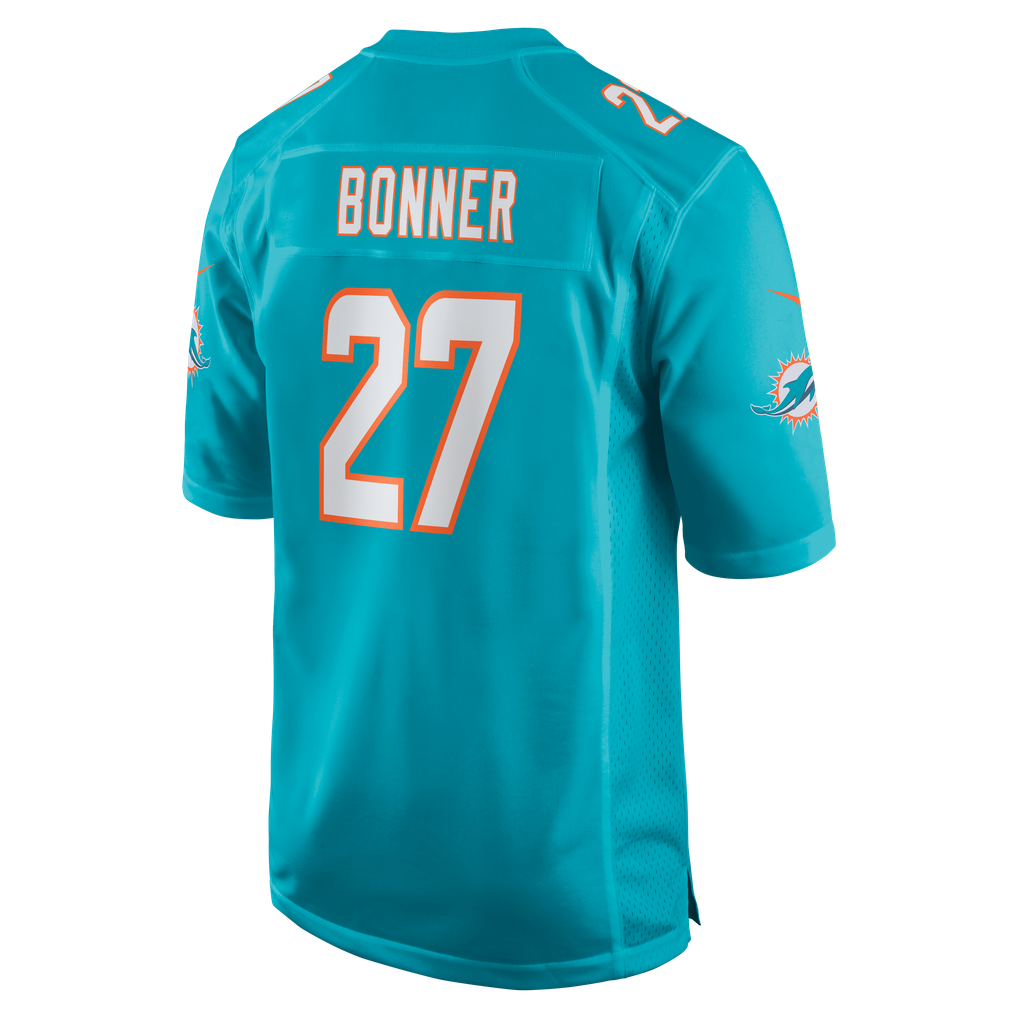 Men's Miami Dolphins Ethan Bonner Nike  Aqua  Game Jersey - Image 4
