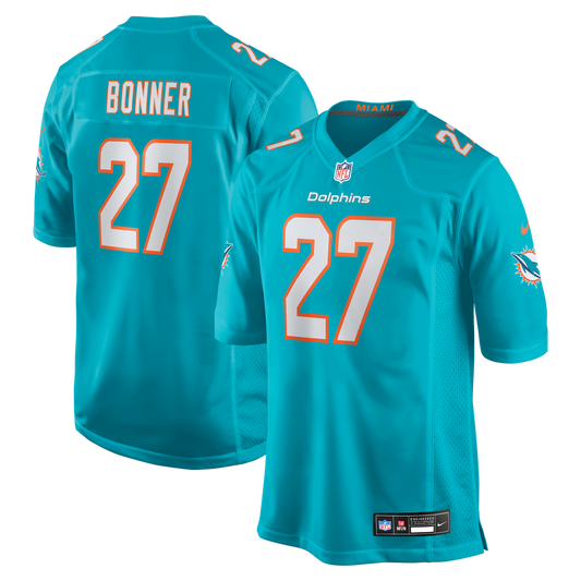 Men's Miami Dolphins Ethan Bonner Nike  Aqua  Game Jersey - Image 1