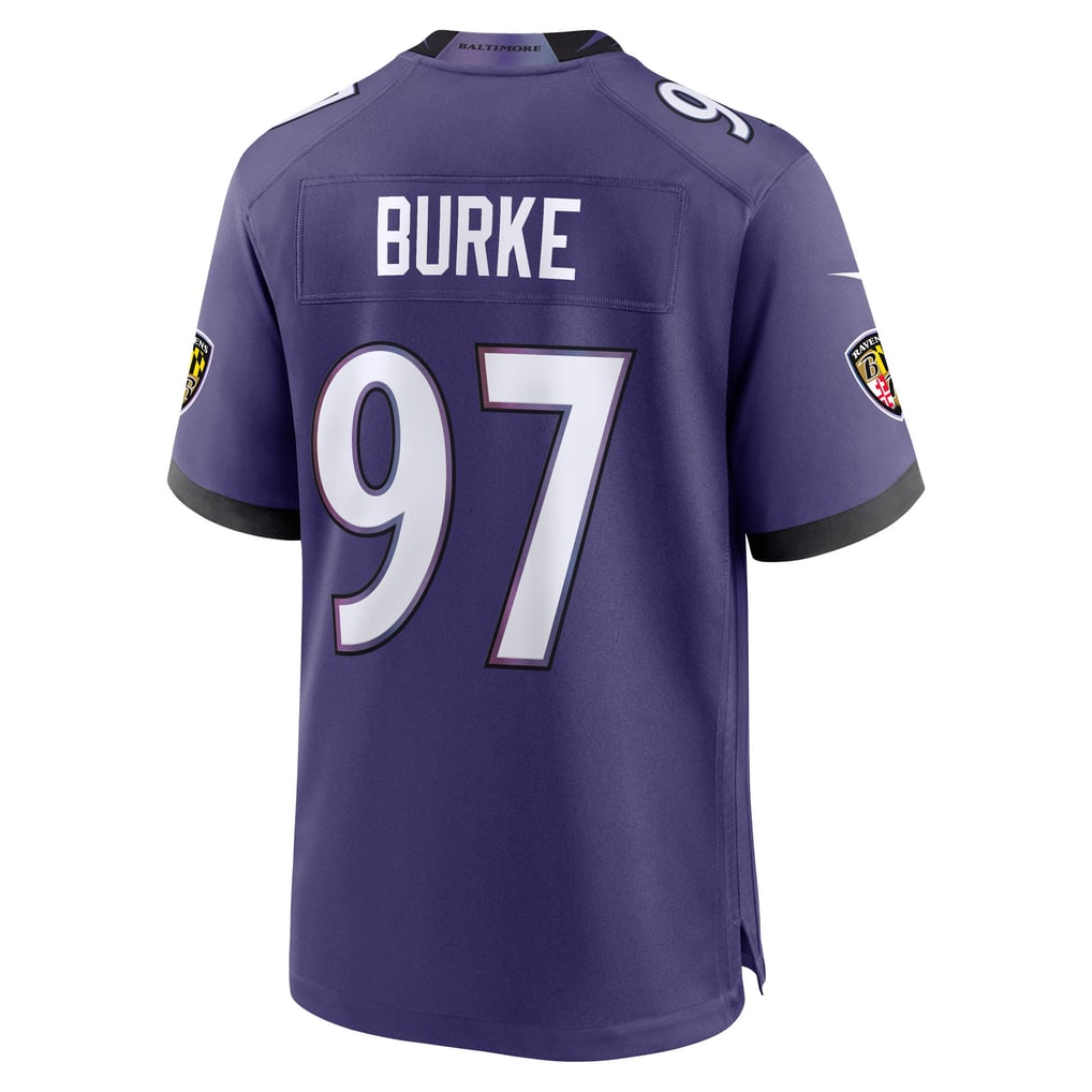 Men's Baltimore Ravens Ethan Burke Nike Purple Team Game Jersey
