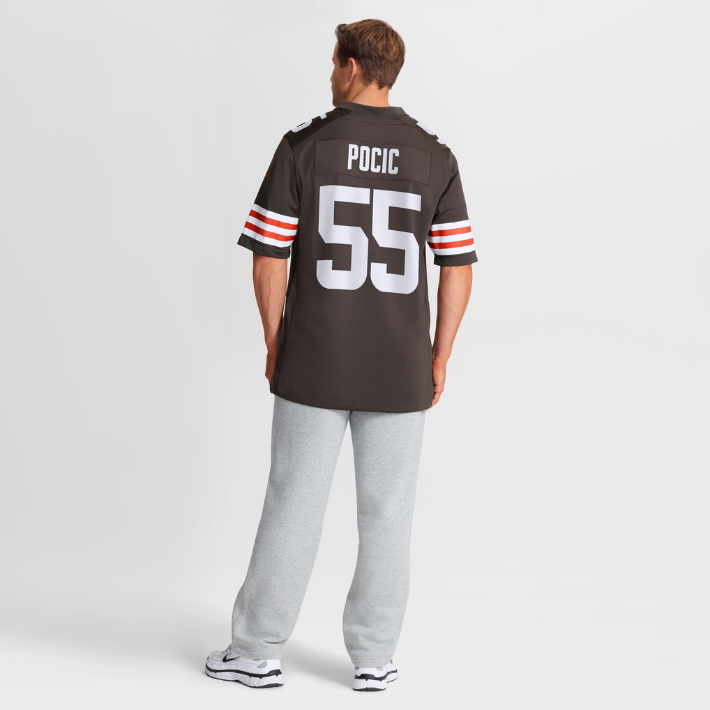 Men's Cleveland Browns Ethan Pocic Nike Brown Game Jersey - Image 9