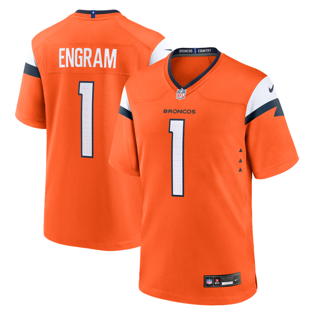 Men's Denver Broncos Evan Engram Nike  Orange Team Game Jersey - Image 1