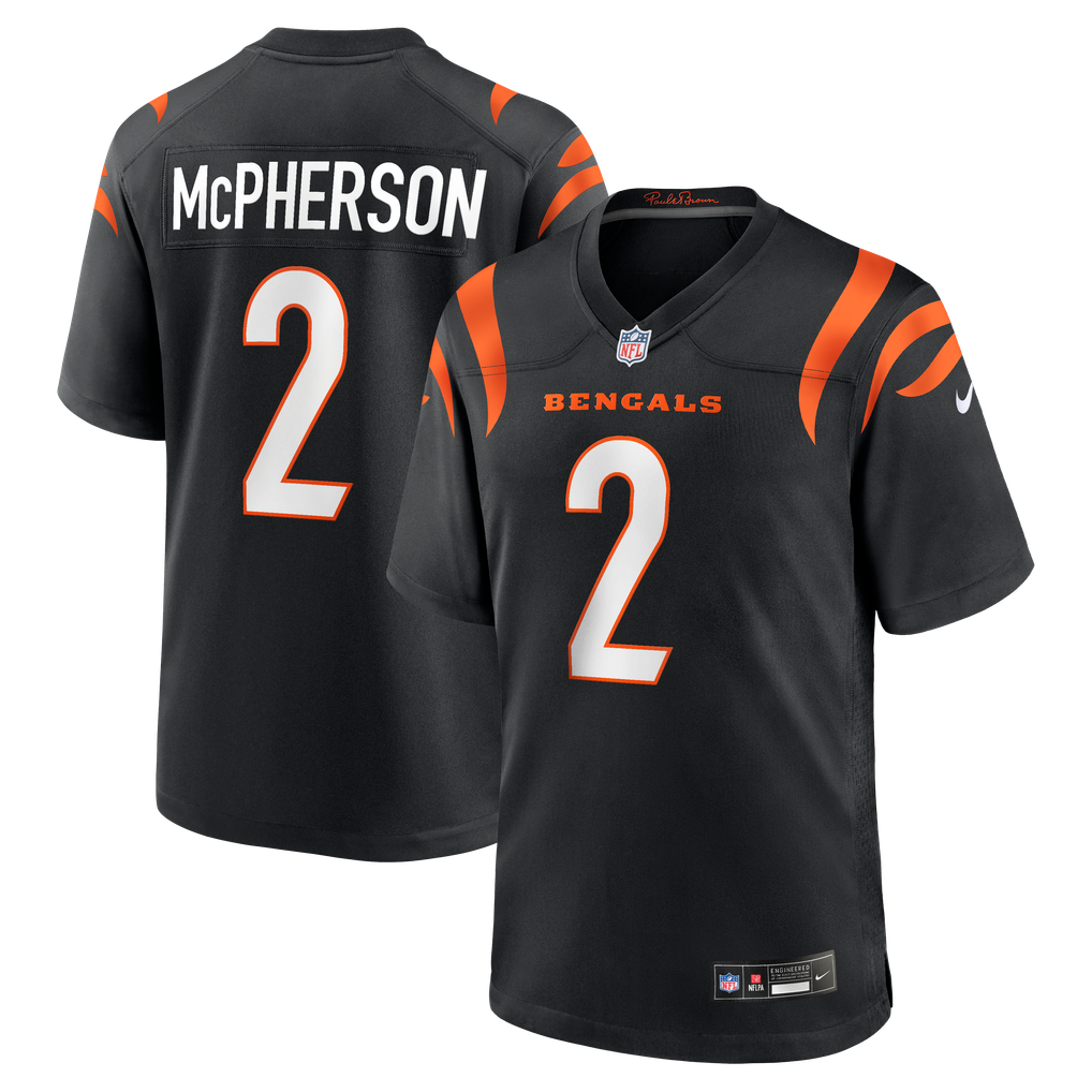 Men's Cincinnati Bengals Evan McPherson Nike Black Game Jersey - Image 2