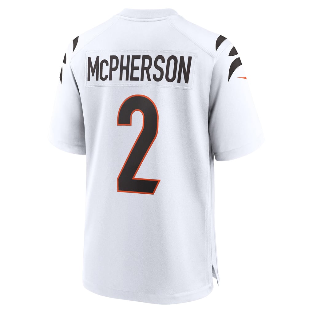 Men's Cincinnati Bengals Evan McPherson Nike White Game Player Jersey - Image 4