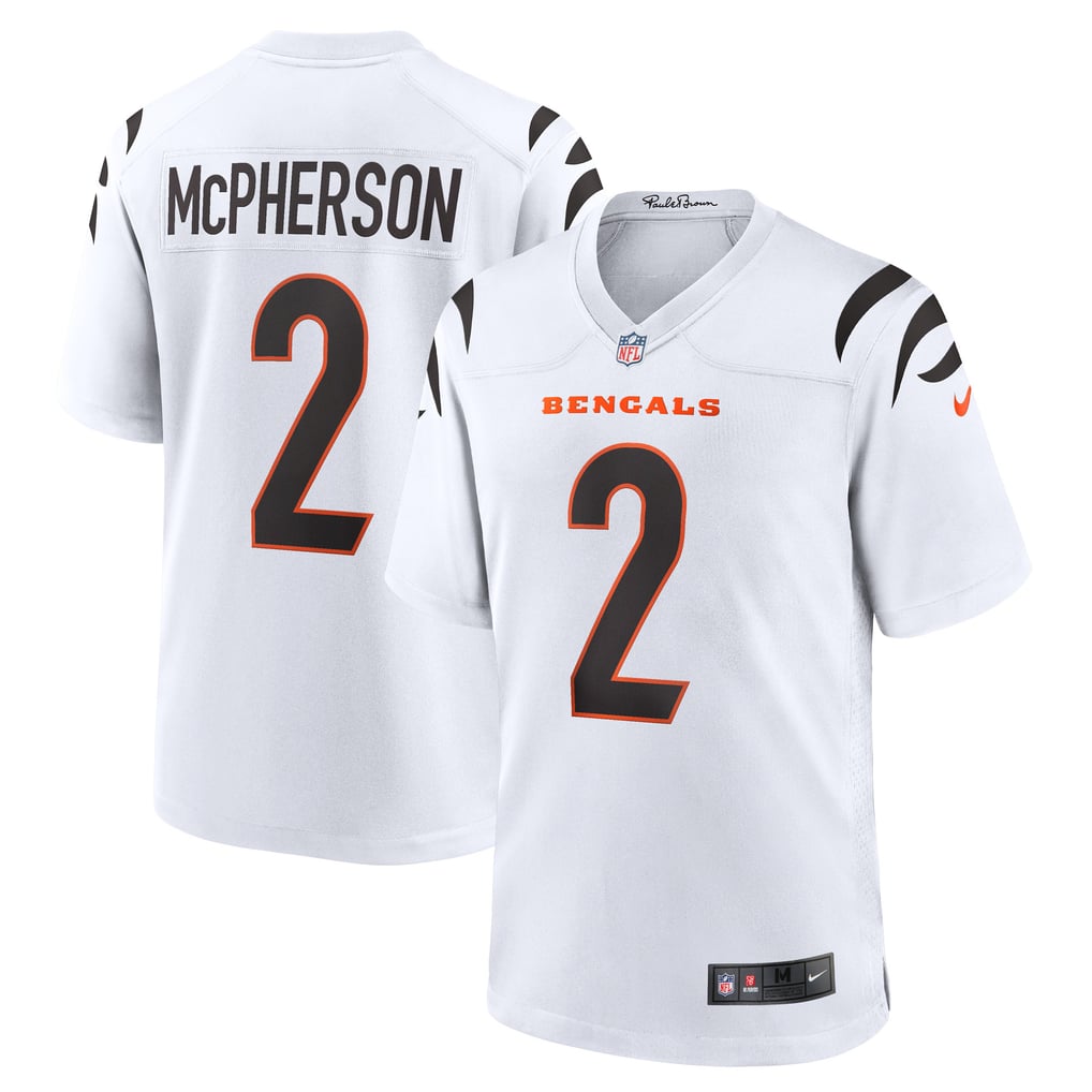 Men's Cincinnati Bengals Evan McPherson Nike White Game Player Jersey - Image 1