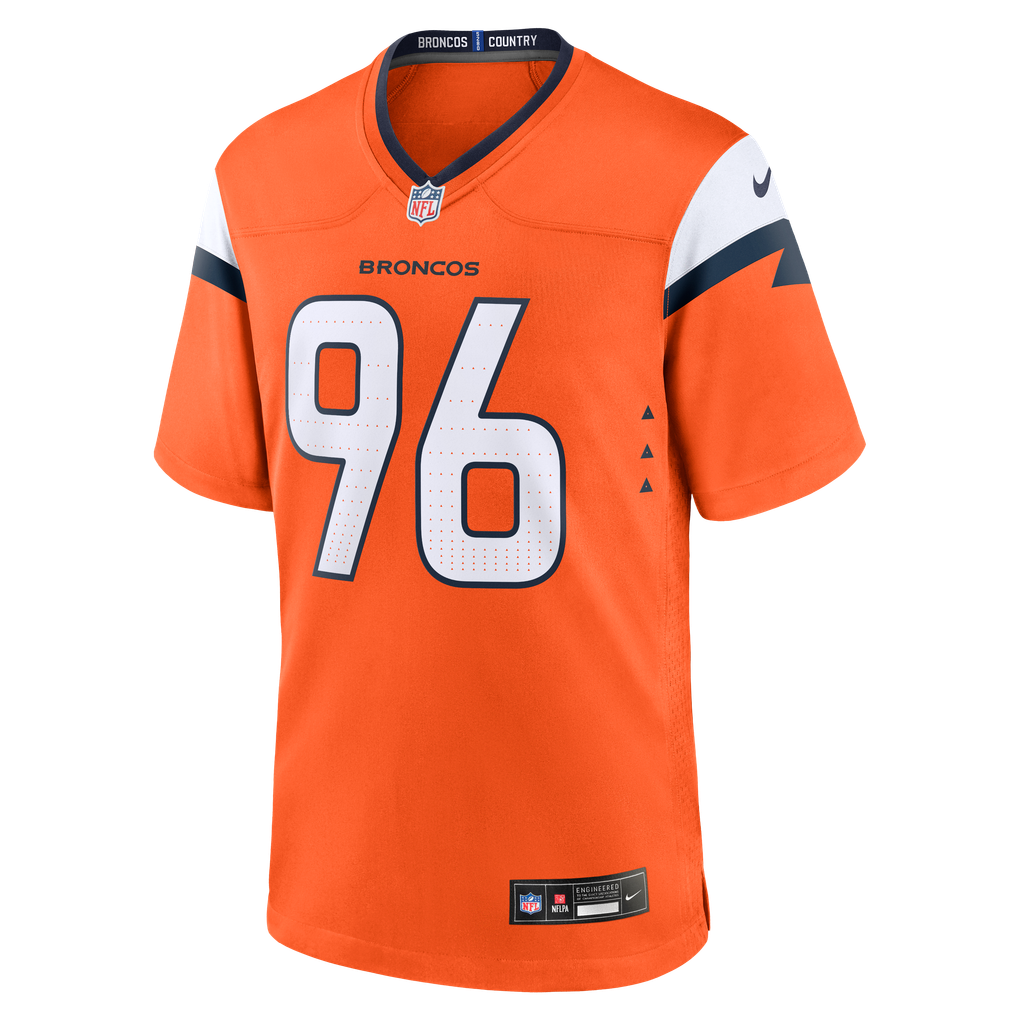 Men's Denver Broncos Eyioma Uwazurike Nike  Orange Team Game Jersey - Image 3