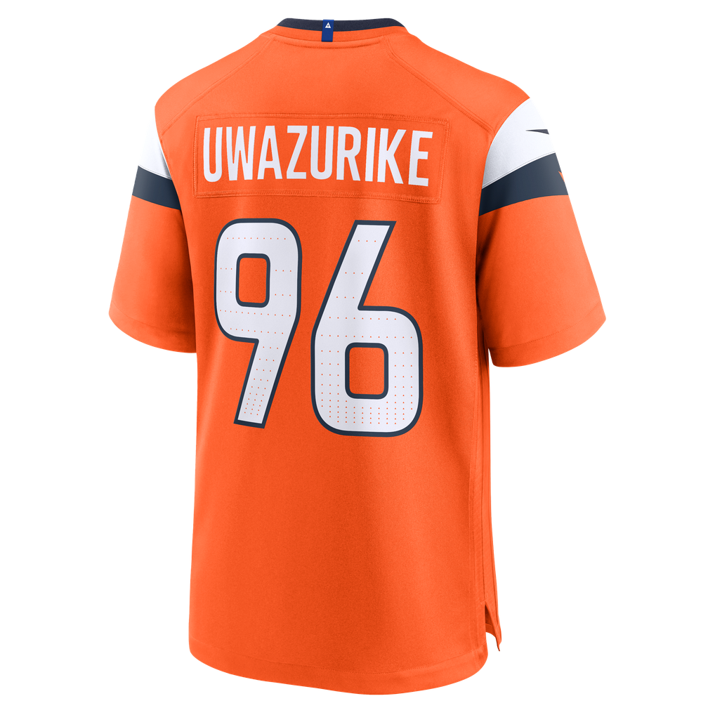 Men's Denver Broncos Eyioma Uwazurike Nike  Orange Team Game Jersey - Image 4