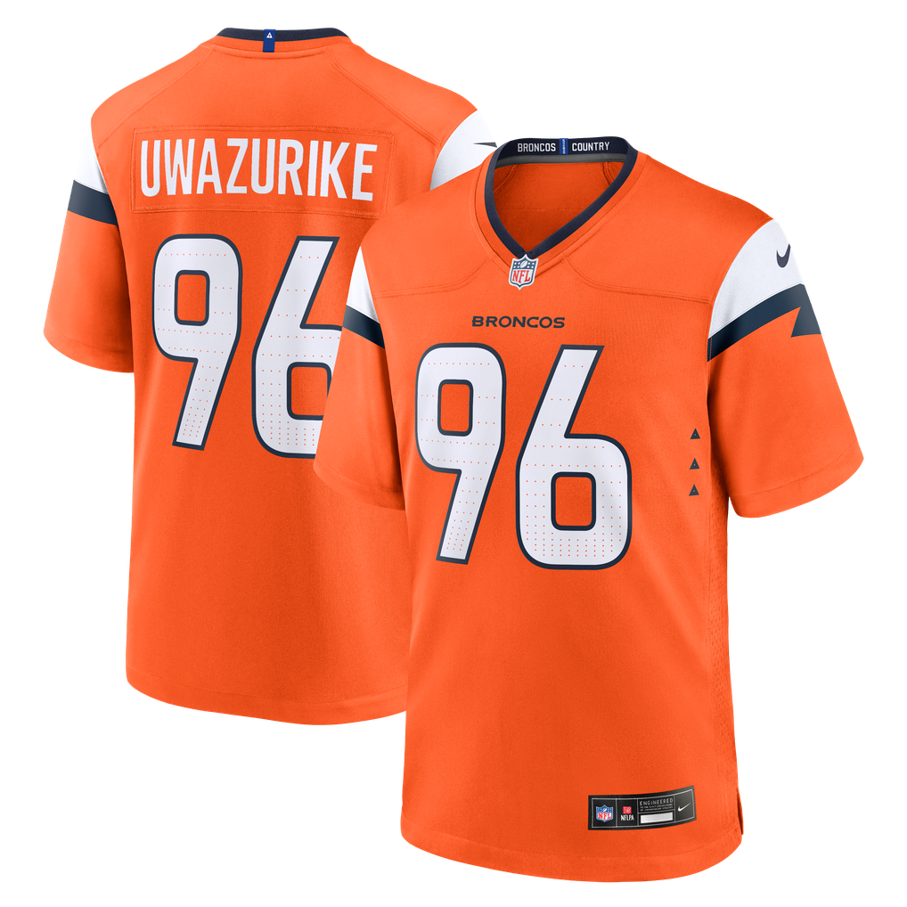 Men's Denver Broncos Eyioma Uwazurike Nike  Orange Team Game Jersey - Image 1