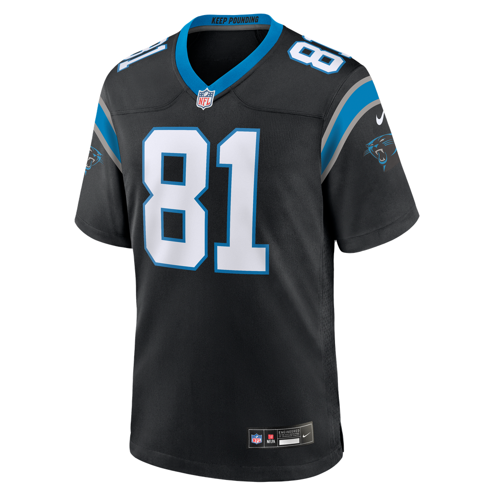 Men's Carolina Panthers Feleipe Franks Nike Black Team Game Jersey - Image 3