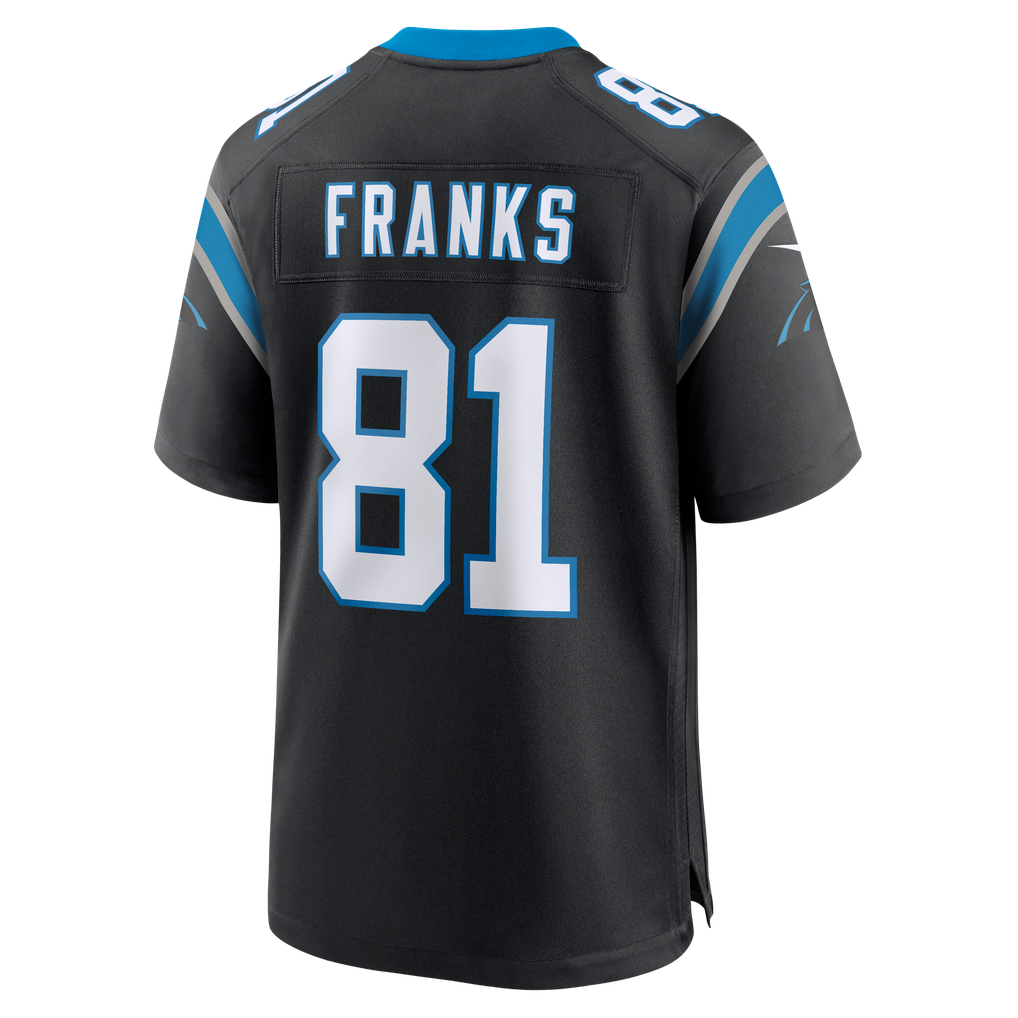 Men's Carolina Panthers Feleipe Franks Nike Black Team Game Jersey - Image 4