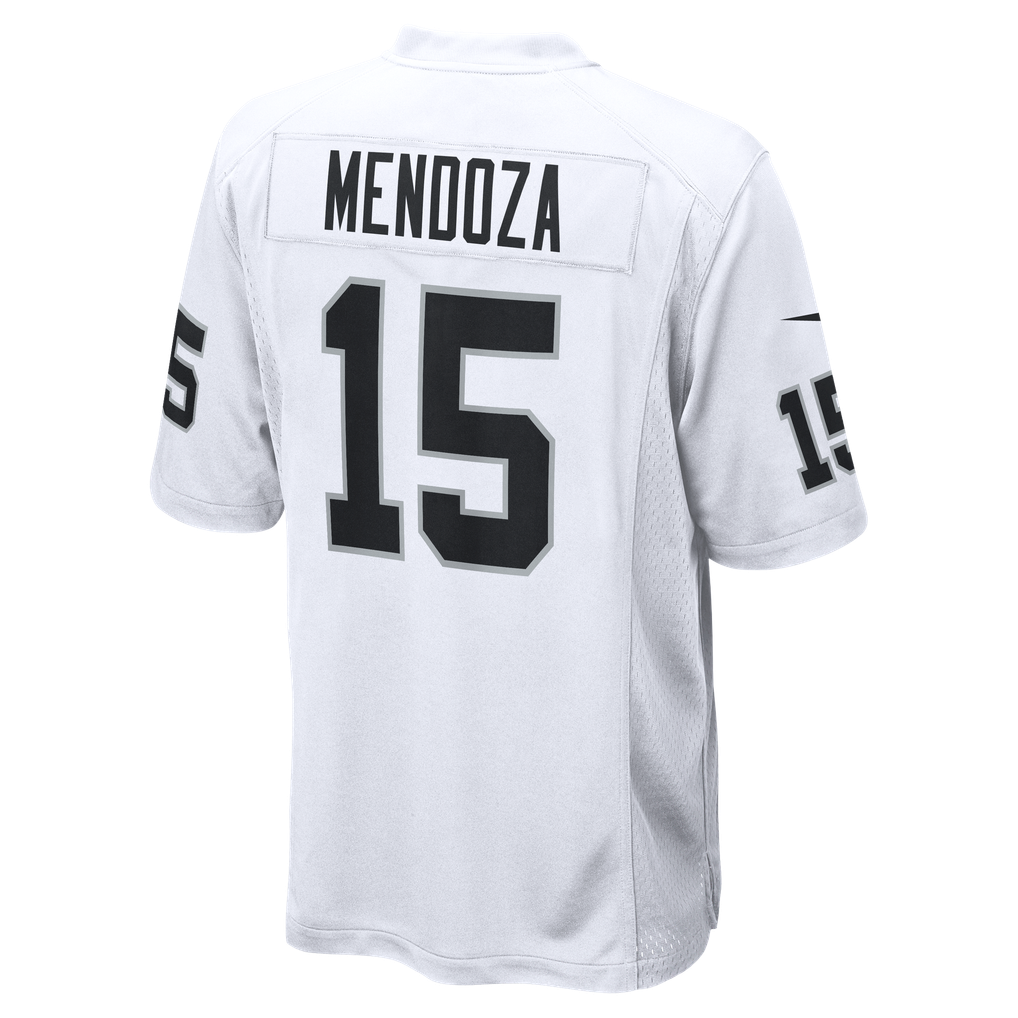 Men's Las Vegas Raiders Fernando Mendoza Nike White Game Player Jersey - Image 4