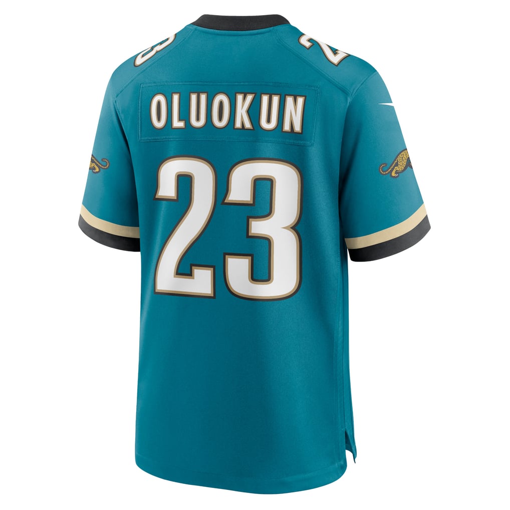 Men's Jacksonville Jaguars Foye Oluokun Nike Teal Prowler Throwback Player Game Jersey - Image 4