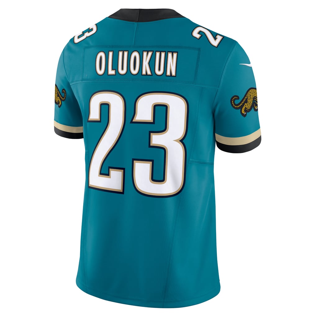 Men's Jacksonville Jaguars Foye Oluokun Nike Teal Prowler Throwback Vapor F.U.S.E. Limited Jersey - Image 4