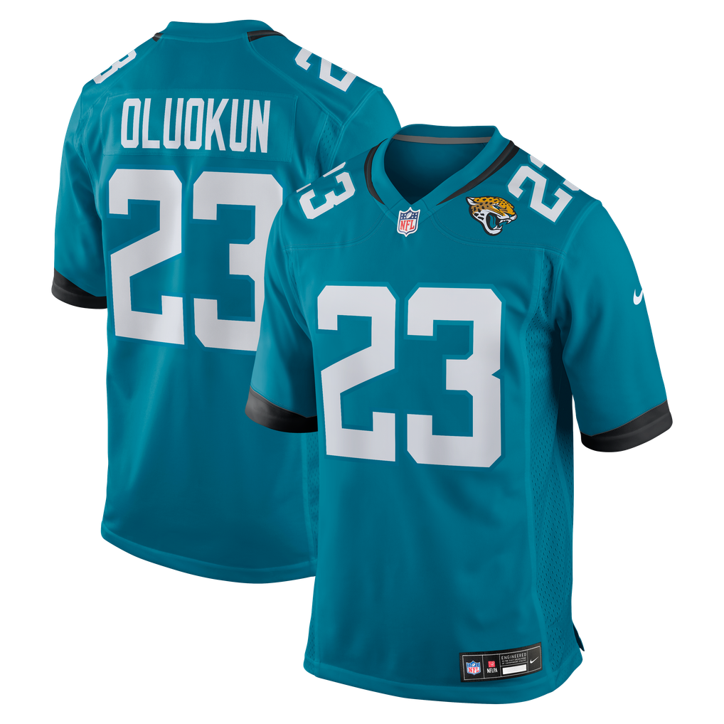 Men's Jacksonville Jaguars Foyesade Oluokun Nike Teal Game Player Jersey - Image 1
