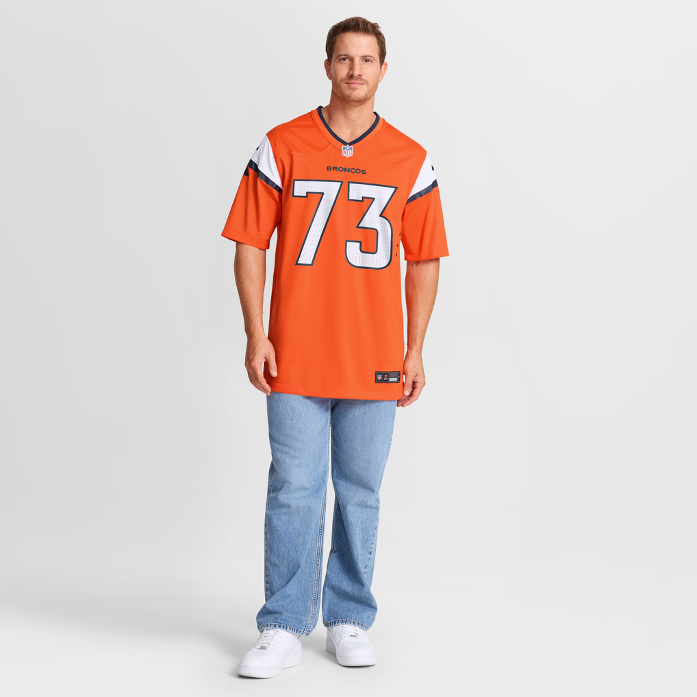 Men's Denver Broncos Frank Crum Nike  Orange Team Game Jersey - Image 8