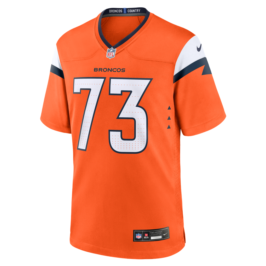 Men's Denver Broncos Frank Crum Nike  Orange Team Game Jersey - Image 3