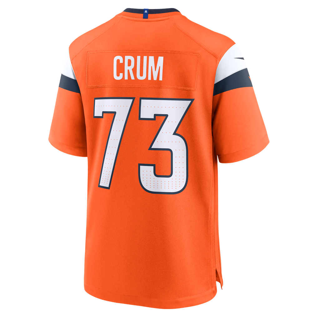 Men's Denver Broncos Frank Crum Nike  Orange Team Game Jersey - Image 4