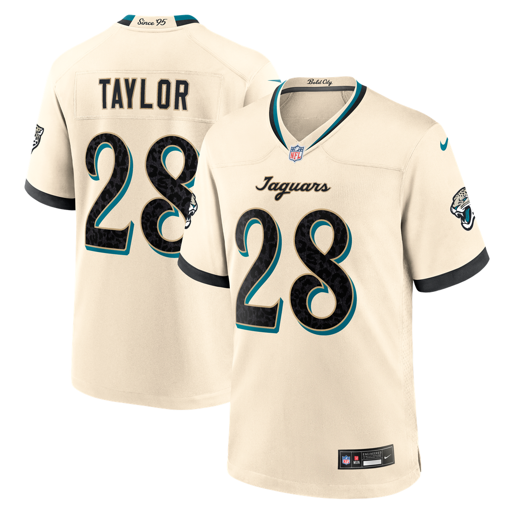 Men's Jacksonville Jaguars Fred Taylor Nike Natural 2026 Rivalries Collection Game Jersey - Image 1